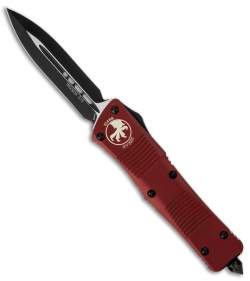 Microtech Troodon D/E OTF Red Automatic Knife (3" Black Plain) 138-1RD