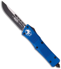 Microtech Blue Troodon S/E OTF Automatic Knife (3" Black Plain) 139-1BL