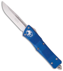 Microtech Blue Troodon S/E OTF Automatic Knife (3" Stonewash Plain) 139-10BL