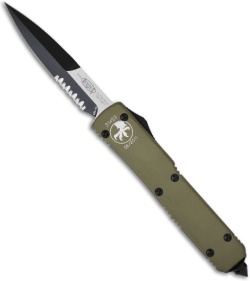 Microtech Green Ultratech OTF Bayonet Automatic (3.4" Two-Tone Serr) 120-2GR