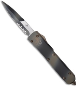 Microtech Tan Camo Ultratech OTF Bayonet Automatic Knife (3.44" Serr) 120-2TC