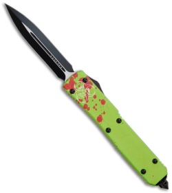 Microtech Ultratech OTF Knife Zombie Tech D/E (3.4" Black Plain) 122-1Z *USED*