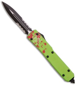 Microtech Ultratech OTF Knife Zombie Tech D/E (3.5" Black) 122-2Z *USED*