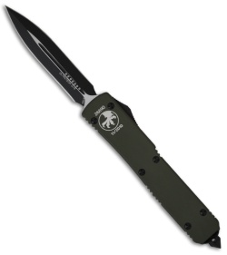 Microtech Ultratech OTF Knife OD Green D/E Dagger Blade  (Two-Tone PLN) 122-1OD