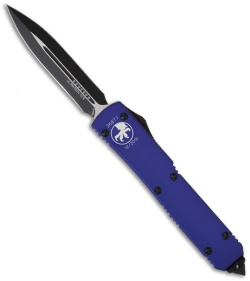 Microtech Ultratech OTF Knife Purple D/E Dagger (3.4" Black Plain) 122-1PU