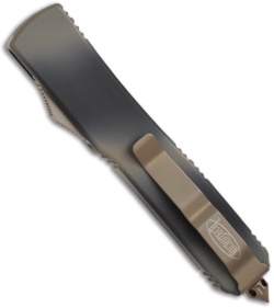 Microtech Tan Camo Ultratech OTF Bayonet Automatic Knife (3.44" Serr) 120-2TC