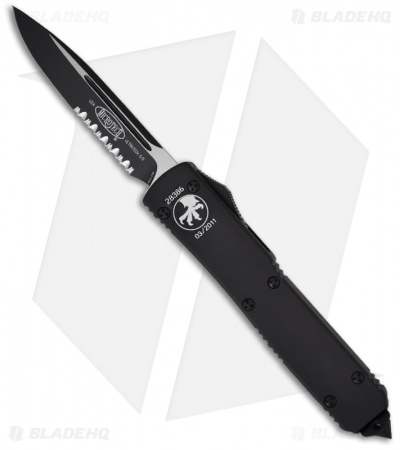 Microtech Tactical Ultratech Automatic D/A OTF Knife (3.44" Black Serr) 121-2T