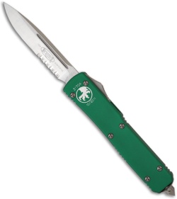 Microtech Ultratech OTF Knife Emerald Green (3.4" Satin Serr) 121-5GR