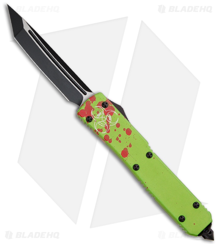 Microtech Ultratech Zombie Tech T/E Automatic Knife (3.5" Black Plain