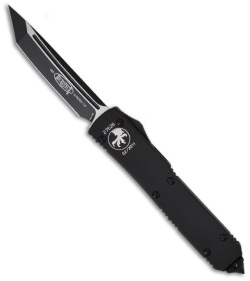 Microtech Ultratech Tactical T/E OTF Automatic Knife (3.44" Black Plain) 123-1T