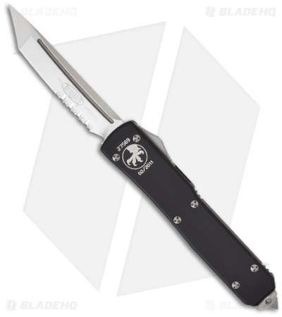 Microtech Ultratech D/A OTF Tanto Automatic Knife (3.44" Stonewash Serr) 123-11