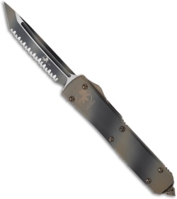 Microtech Tan Camo Ultratech T/E OTF Automatic Knife (3.44" Full Serr) 123-3TC