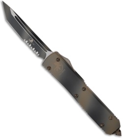 Microtech Tan Camo Ultratech T/E OTF Automatic Knife (3.44" Serr) 123-2TC