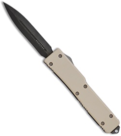 RARE Microtech UTX70 D/A Knife White Linen (Ladder Damascus) Vero Beach