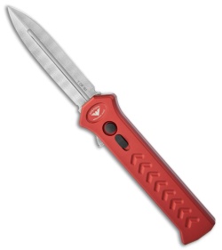 Asheville Steel Paragon PARA-X-SP Red OTF Dagger Knife (3.5" Damascus)
