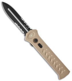 Asheville Steel Paragon PARA-XD Pewter OTF Automatic Knife (3.5" Black Serr) 2X