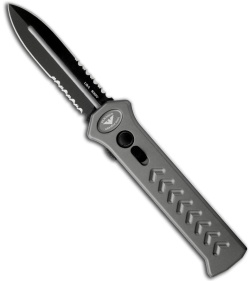 Asheville Steel Paragon PARA-XD Grey OTF Automatic Knife (3.5" Black Serr) 2X