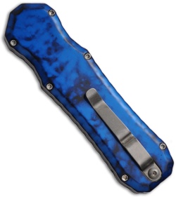 Piranha Blue Excalibur OTF Knife Double Action Automatic (3.2" Mirror Serr)