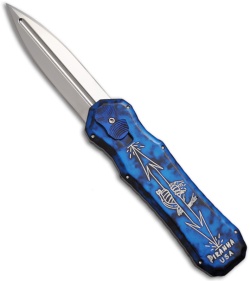 Piranha Blue Excalibur OTF Knife Double Action Automatic (3.2" Mirror Plain)
