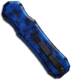 Piranha Blue Excalibur OTF Knife Double Action Automatic (3.2" Black Plain)