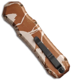 Piranha Desert Camo Excalibur OTF Knife D/A Automatic Knife (3.2" Bronze Serr)
