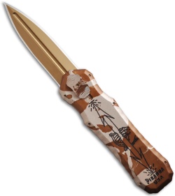 Piranha Desert Camo Excalibur OTF Knife D/A Automatic Knife (3.2" Bronze Plain)