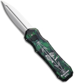 Piranha Excalibur OTF Knife Green Double Action Automatic (3.2" Mirror Plain)