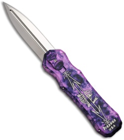 Piranha Plum Excalibur OTF Knife Double Action Automatic (3.2" Mirror Plain)