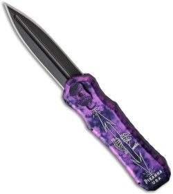 Piranha Plum Excalibur OTF Knife Double Action Automatic (3.2" Black Plain)