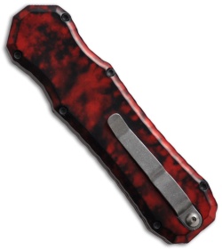 Piranha Red Excalibur OTF Knife Double Action Automatic (3.2" Black Serr)