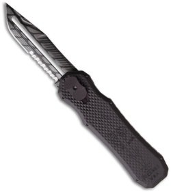 Piranha Tactical Excalibur OTF Tanto Knife D/A Auto (Fluted / Wire Black Serr)
