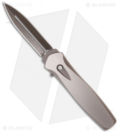 Protech Custom Steel Dark Angel OTF Automatic Knife w/ Pearl (3.7" Damascus)