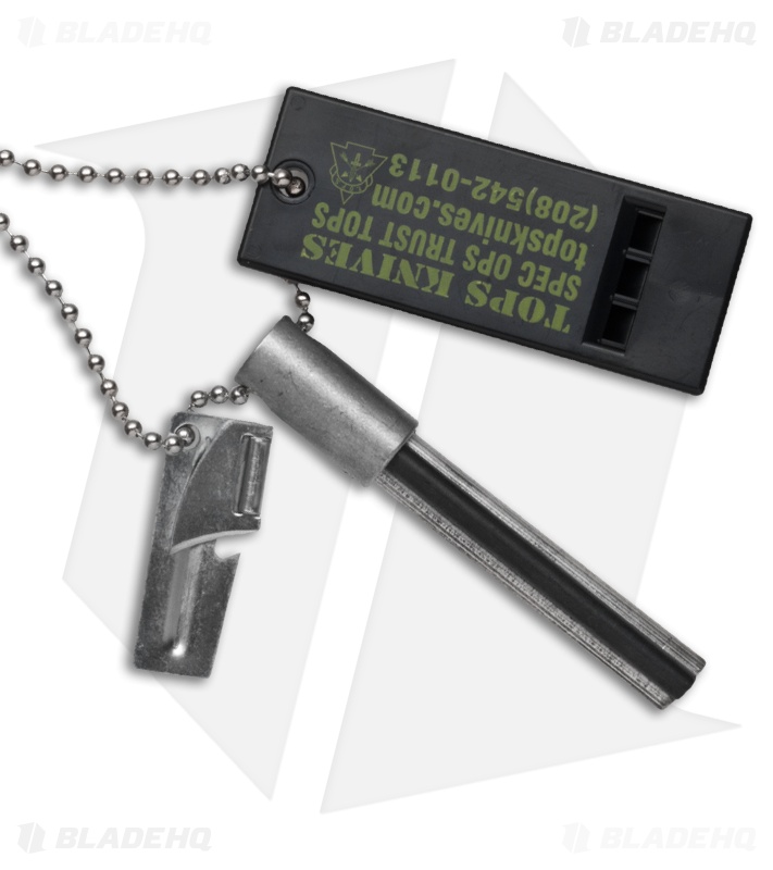 TOPS Knives Flint Fire Starter Emergency Survival Kit TFSK38 Blade HQ
