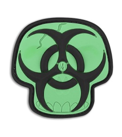 Maxpedition 2" x 2" Biohazard Skull PVC Patch (Glow)