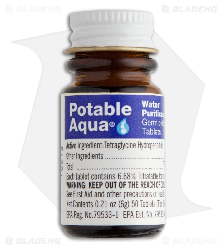 Potable Aqua Drinking Water Germicidal Tablets (50 tablets treat up to