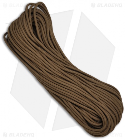 Coyote Brown Nylon Braided 550 Cord Paracord (100')