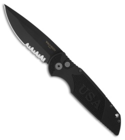 Protech TR-3 D2 USA Tactical Response Automatic Knife (3.5" Black Serr)