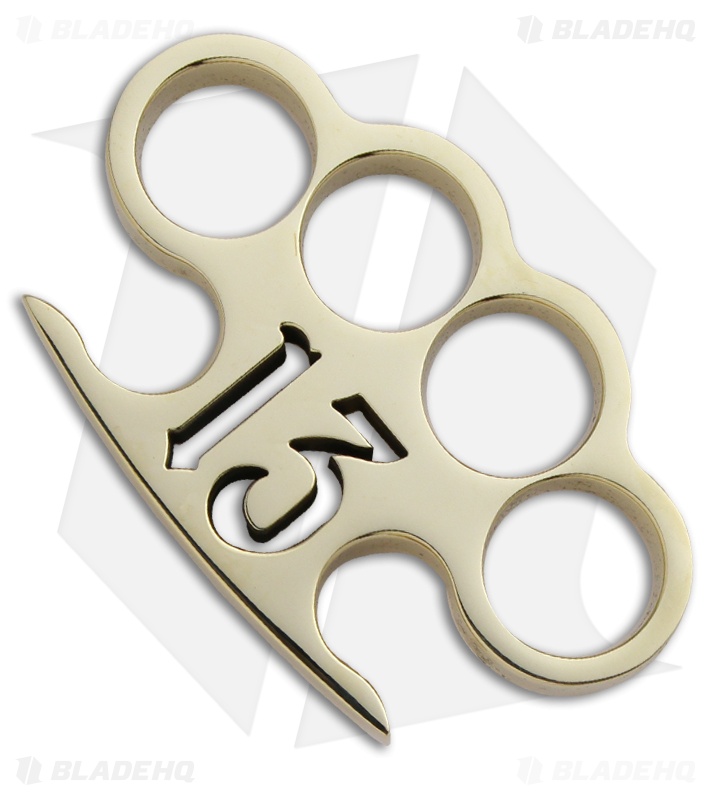 American Made Knuckles Lucky 13 Polished Brass Knuckle Weight Blade HQ