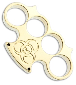 Woody Knuckles Salvation Polished Brass Four Finger Knuckles