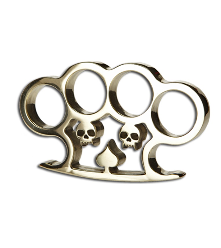 American Made Knuckles Wicked Polished Brass Knuckle Weight Blade HQ