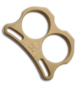 Woody Knuckles 3/8" Double Barrel II Brushed Brass Two Finger Knuckles