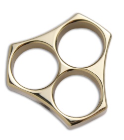 Woody Knuckles Gatlin 1/2" Polished Brass Three Finger Knuckles