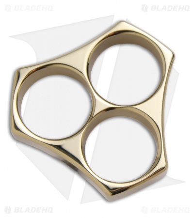 Woody Knuckles Gatlin 1/2" Polished Brass Three Finger Knuckles