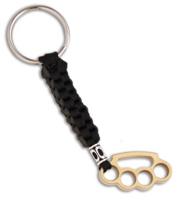 Woody Knuckles Brushed Brass Mini-Knucks Keychain w/ Lanyard Pendant