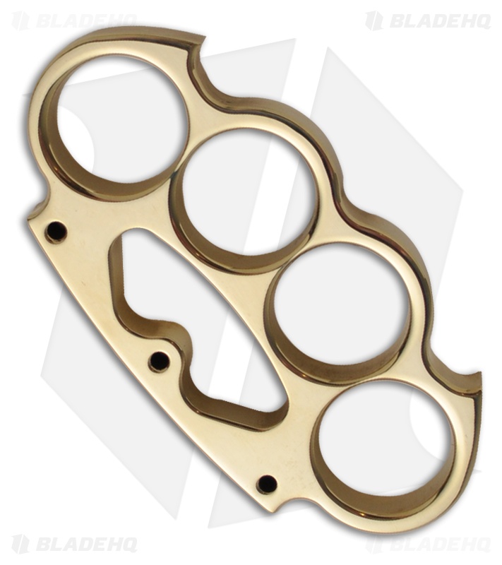 Woody Knuckles Intimidator Polished Brass Four Finger Knuckles Blade HQ