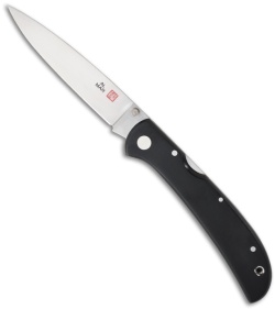 Al Mar Eagle Ultralight Black Linen Micarta Knife (4" Plain) 1005UBK2