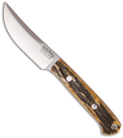 Bark River Little Caper Knife Fixed Blade Antique Stag Bone (2.75" Plain)