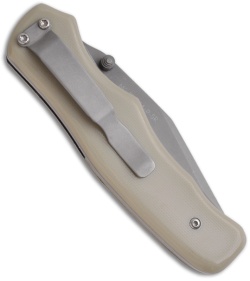 Bear OPS MC-110-DS4-P-SR Tan G10 Folding Clip Point Knife (3.25" Bead Serr)