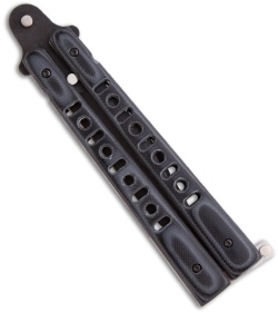 Bear OPS Bear-Song III Butterfly Knife Black G-10 (4.38" Black Plain) B-300-B4-T