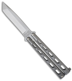 Bear Butterfly Knife Tanto Large w/ Silver Vein (4" Bead Blast Plain) 114A
